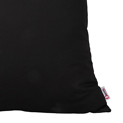 Queenie® - 2 Pcs Solid Color Cotton Decorative Pillowcase Cushion Cover for Sofa Throw Pillow Case Available in 14 Colors & 5 Sizes (16 X 16 Inch (40 X 40 Cm), Black)