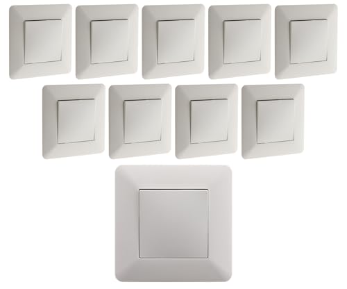 Zenitech - Lot de 10 interrupteurs va et Vient Blanc - Artezo