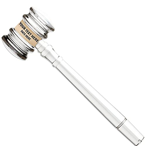 Crown Awards 7.25" Personalized Acrylic Gavel, Custom Engraved Gavel Gift Trophy, Add Your Own Engraving, Prime