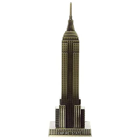 Queemie® Vintage US Empire State Building Bâtiment Modèle Métal Bronze Statue New York Ville Figurine Cover