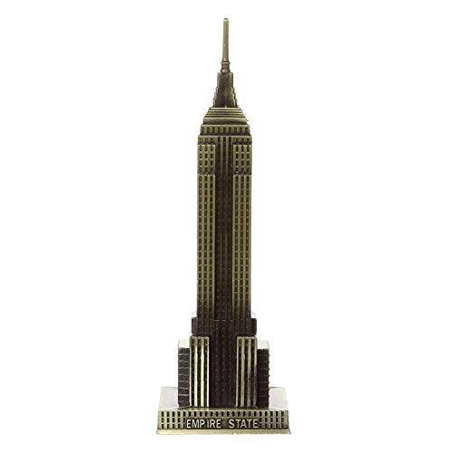 Queemie® Vintage US Empire State Building Bâtiment Modèle Métal Bronze Statue New York Ville Figurine de Collection Sculpture pour Décoration Intérieure Collection Art Cadeaux Souvenir, 7 Pouces