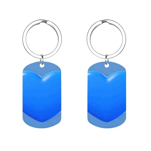 FekiLoot Blue - Emoji Hearts Metal Keychain Stainless Steel Keyring Rustproof Gracefully Sleek Polished Subtly Key Charm Ring for Men Women Car Home Office Bag Decoration Gift