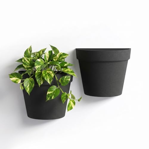 Asnext 2 Pack Indoor Wall Planter, 7.5 Inch Wall Hanging Planter, Black