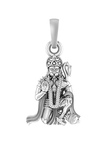 Pendentif en argent pur contre le ternissement Lord Bajrang Bali locket-547
