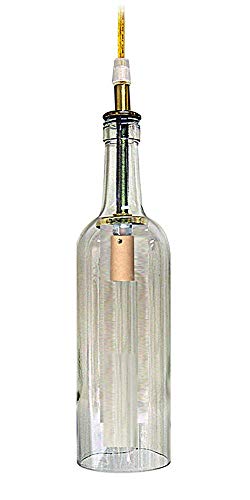 Image of National Artcraft Wine Bottle Hanging Lamp with Candelabra Size Socket