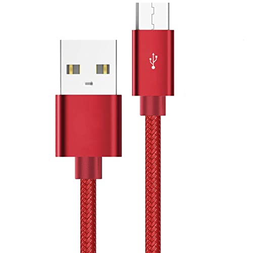 Micro USB Cable, Extra Long Android Charger Cable, Nylon Braided Phone Charger Cords Fast Charging for Samsung Galaxy S7 Edge S6 S5, Android Phone, LG (2M, Red)