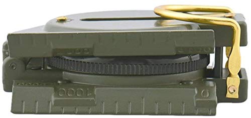 Brújula plegable metálica verde ejército resistente al agua miniatura 4