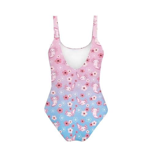 Image of One Piece Bathing Suit for Girl Kids Cute Beach Sport Swimwear U Back Scoop Neck Summer Swimming Pool Beachwear