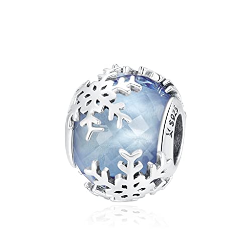 Charm de copo de nieve en plata para regalos de joyería femenina