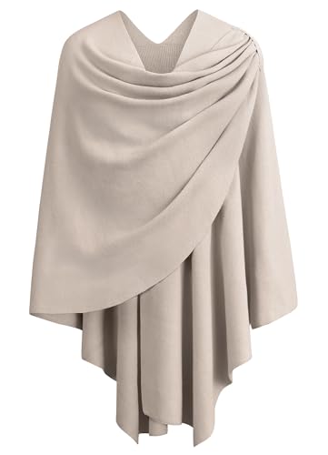 Image of PULI Womens Cross Front Poncho Shawl Wrap Elegant Wedding Formal Gift