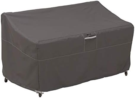 Classic Accessories Ravenna Water-Resistant 58 Inch Patio Sofa/Loveseat Cover,Small-Taupe, Patio Furniture Covers