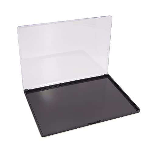 AJLTPA Magnetic Makeup Palette with Clear Top Empty Eyeshadow Pan Dispensing Storage Box with 40Pcs Adhesive Metal Stickers for DIY Cosmetics Blush Powder(XL Large - 9.25x6.57)