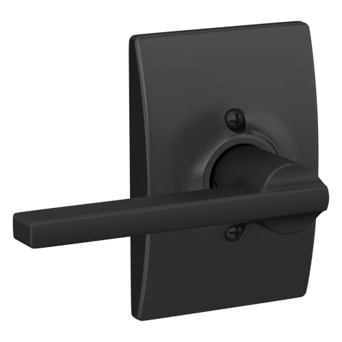 Image of SCHLAGE Latitude Non-Turning Dummy Door Handle, Reversible, Matte Black | Non-turning dummy lever door handle with no latch or lock, Decorative pull, One sided, Easy to install, Certified durability