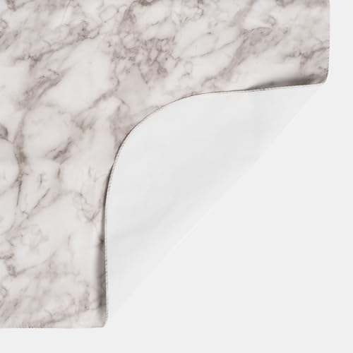 OHS White Marble Table Cloth Wipe Clean Rectangular, Christmas Tablecloths Wipeable Water Resistant Tablecloth Dining Table Cover for Kitchen Outdoor Birthday, 132 x 178cm - Image 5