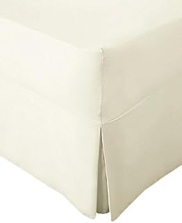 AmigoZone Extra Deep 100% Egyption Cotton 200 Thread CountFitted Valance Sheet Pleated (Double, White)