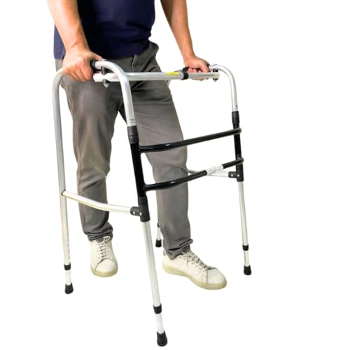 ANDADOR POP ALUMINIO DOBRAVEL ARTICULADO 3 BARRAS ADULTO (A408) INDAIA