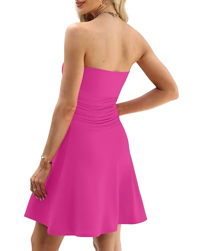 Image of OFEEFAN Womens Tube Dresses Strapless Homecoming Graduation Formal Party Club Mini Dress Date Outfits