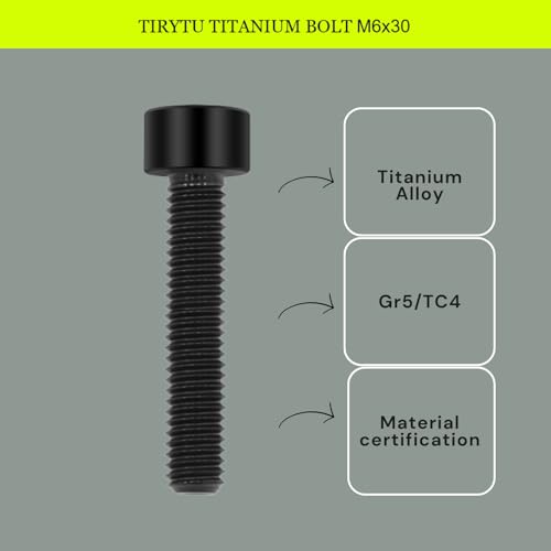 Image of M6x30 Titanium Bolts Hex Socket Cap Screw, Black, 4PC