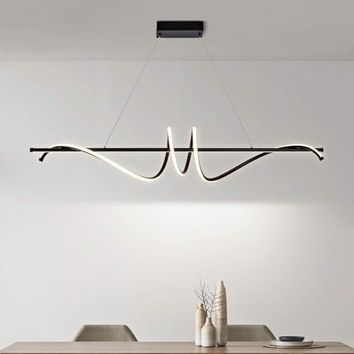 Suspension linéaire LED design nordique dimmable pour éclairage îlot de cuisine moderne