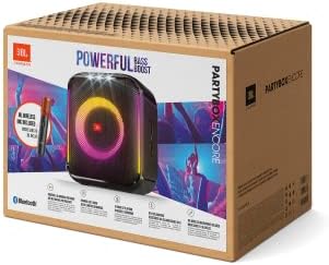 JBL PartyBox Encore Portable Indoor and Outdoor Party Speaker with Built-In Lights, IPX4 Splashproof Design, Deep Bass and 10 Hours of Playtime, in Black