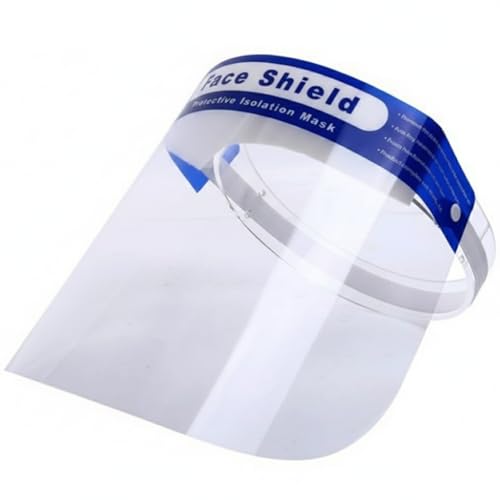 Face Shield Reusable Plastic Safety Screen Visor Transparent Cover Covering For Men Women Outdoors Indoors Shop Retail Anti-Fog Clear View Lightweight Design with Soft Comfort Foam & Elastic Band