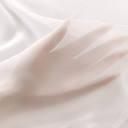 Image of Ivory Chiffon Fabric by The Yard Continuous Sheer Arch Fabric 20 Yards