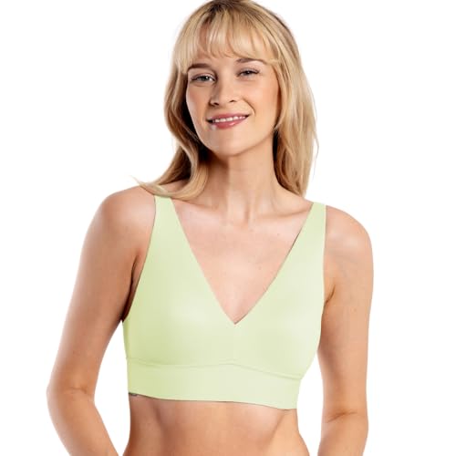 Image of Floatley Cozy Wireless Plunge Bra for Women, Buttery Soft Comfort Seamless Everyday Bra with Embedded Pad