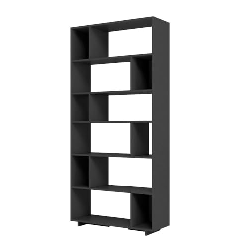 BRV Móveis Estante para Livros 12 Nichos BE44 Preto – Livreiro Organizador Multiuso de 90cm com 5 Prateleiras para Escritório e Sala