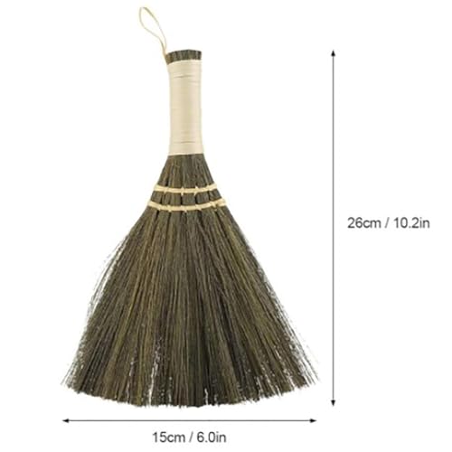 Wensmy Portable Mini Broom - 2 Pack Indoor Outdoor Manual Straw Broom for Sofa, Car, Corner