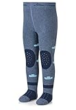 Sterntaler Kleinkind Jungen Hubschrauber Strumpfhose - Babystrumpfhose - mit Hubschrauber Motiv und Anti Rutsch Noppen - tintenblau, 92