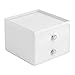 iDesign Plastic 2-Drawer Jewelry Box, Compact Storage Organization Drawers Set for Cosmetics, Dental Supplies, Hair Care, Bathroom, Office, Dorm, Desk, Countertop, 6.5" x 7" x 5" - White