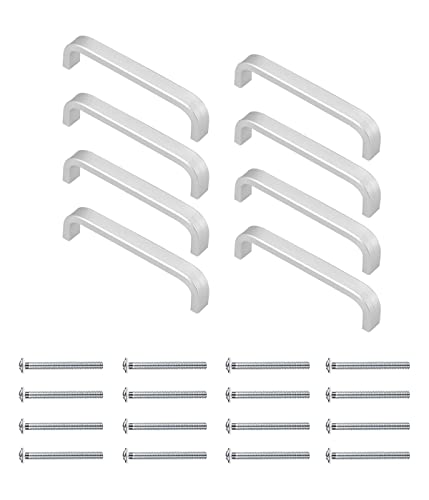 8 Piezas Tiradores Cocina Tiradores Armarios Acero 96MM Inoxidable Lnstalación de Agujeros Lnstalación de Agujeros Plata,tiradores de las puertas del armario de la cocina armario ropero tire del cajón
