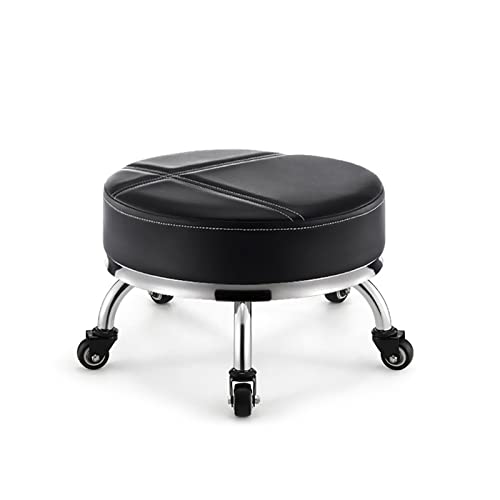 Mini Rolling Stool with Cushion & Wheels - Swivel Scoot Stool for Garage, Gardening, Home, Nail Salon, Spa, Pedicure, Fitness - Durable & Versatile Seating Solution
