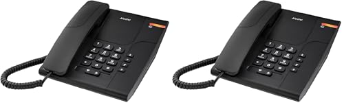 Teléfono de mesa Alcatel Temporis 180 Pro de dos piezas con altavoz manos libres, negro