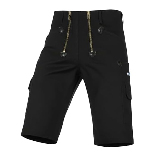TMG® Kurze Dachdecker Hose für Männer, Zunfthosen Herren ohne Schlag, Arbeitshose kurz | Schwarz 48