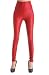 Sexy Faux Leather High Waisted Leggings (L  (US 12-14), shiny red)