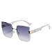 GVOZI Lunettes de Soleil Femme Lunettes De Soleil sans Cruche pour Femmes Lentes De Gradient Métal