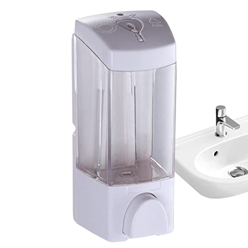 Youding Dispensador de jabón líquido, dispensador de jabón líquido para pared de baño, dispensador de desinfectante de manos de 300 ml, manual para el hogar, cocina, comercial, restaurante y baño