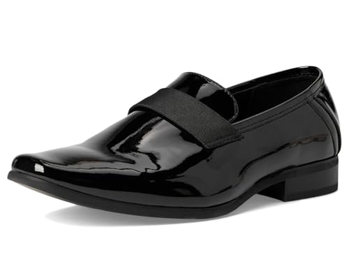Image of Calvin Klein Men's Bernard Loafer, Black /Black /Patent PU, 11.5 Wide