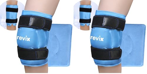 Image of REVIX 19 inch Extra Large Knee Ice Pack Wrap Around Entire Knee, Reusable Gel Cold Pack for Discomfort and Post-Workout Fatigue, Cold Compress, Enhance Comfort and Recovery (Pack of 2)