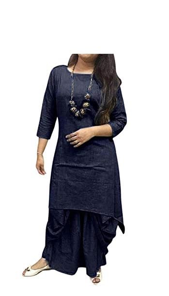 Image of Femezone Women's Linen Blend Cotton Dhoti Kurta Set