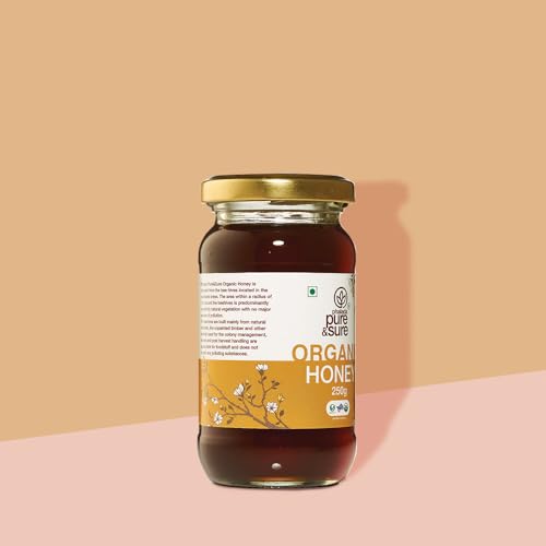 Image of Pure & Sure Organic Honey 250G | 100% Raw & Natural | Organic Certified | Unprocessed & Non-Pasteurized | Rich in Anti-Oxidents & Amino Acids | No Sugar, No Adulterated (Pack of 2)