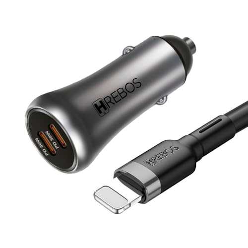 Kit Carregador Veicular 60w Duplo + Cabo Lightn Compatível Iphon 14 13 12 11 10 X Pro Max Tablet Pad Note Turbo Change