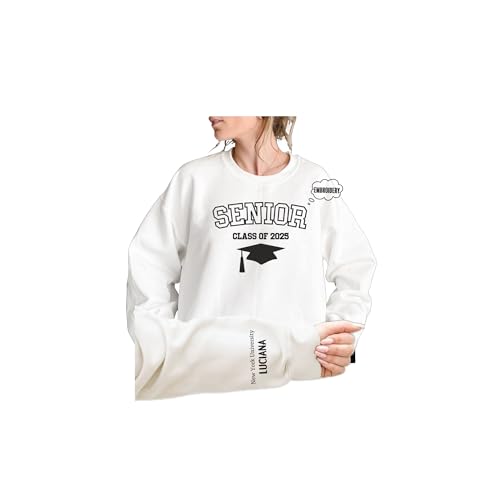 Personalized Embroidered Senior 2025 Sweatshirt, Senior Crewneck Class Of 2025, Class Of 2025 Sweatshirt