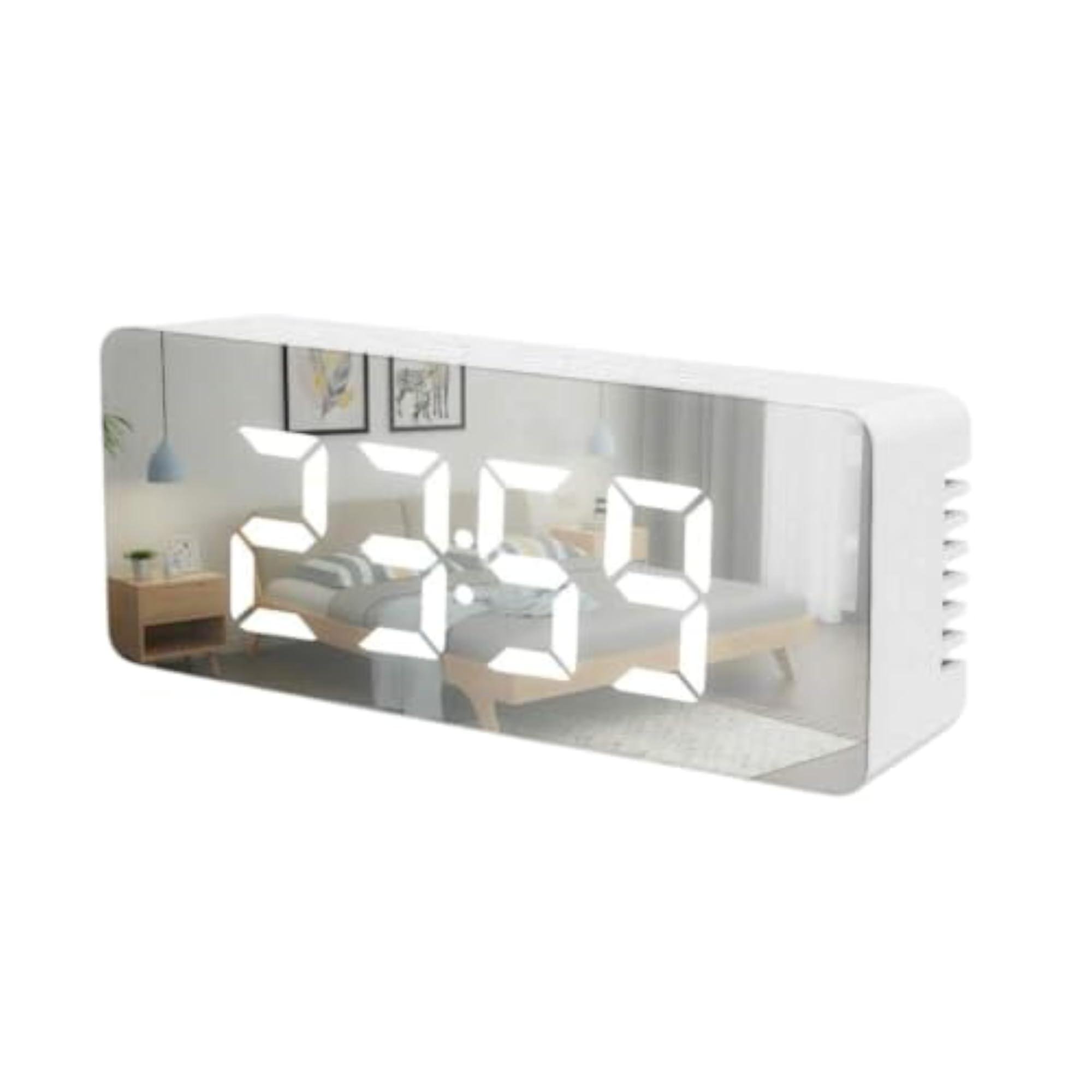Digital LED Alarm Clock with Mirror Look, Large Display