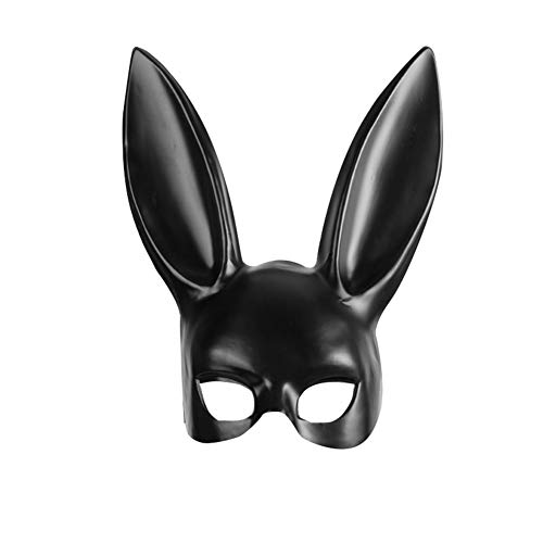 Lubier Máscara de Orejas de Conejo de Máscara de Disfraces Adultos para la Fiesta de cumpleaños de Pascua de Halloween Size 1 (Sub Black)