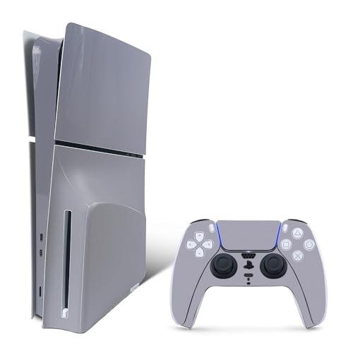 MightySkins Skin compatible avec Playstation 5 Slim Disk Edition Bundle – Gris uni | Coque protectrice, durable et unique en vinyle | Facile à appliquer | Fabriqué aux États-Unis