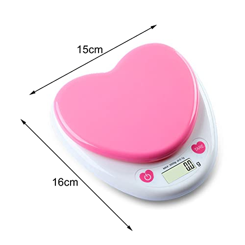 3Kg/0.1G Digital Kitchen Scale- Love Heart-Shaped Easy To Use Nice-Looking Abs Kitchen Electronic Cooking Baking Scale For Home Kitchen Baking Cake Flour Coffee Fruit #TOP5