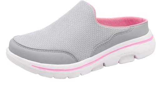 Men's and Women's Orthopaedic Sports Sandals - Comfortable and Breathable Arch Support Sandals for Active Lifestyles(Light Grey Pink,42)