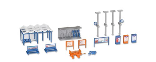 Kibri 38108 kit aménagement gare H0 diorama train